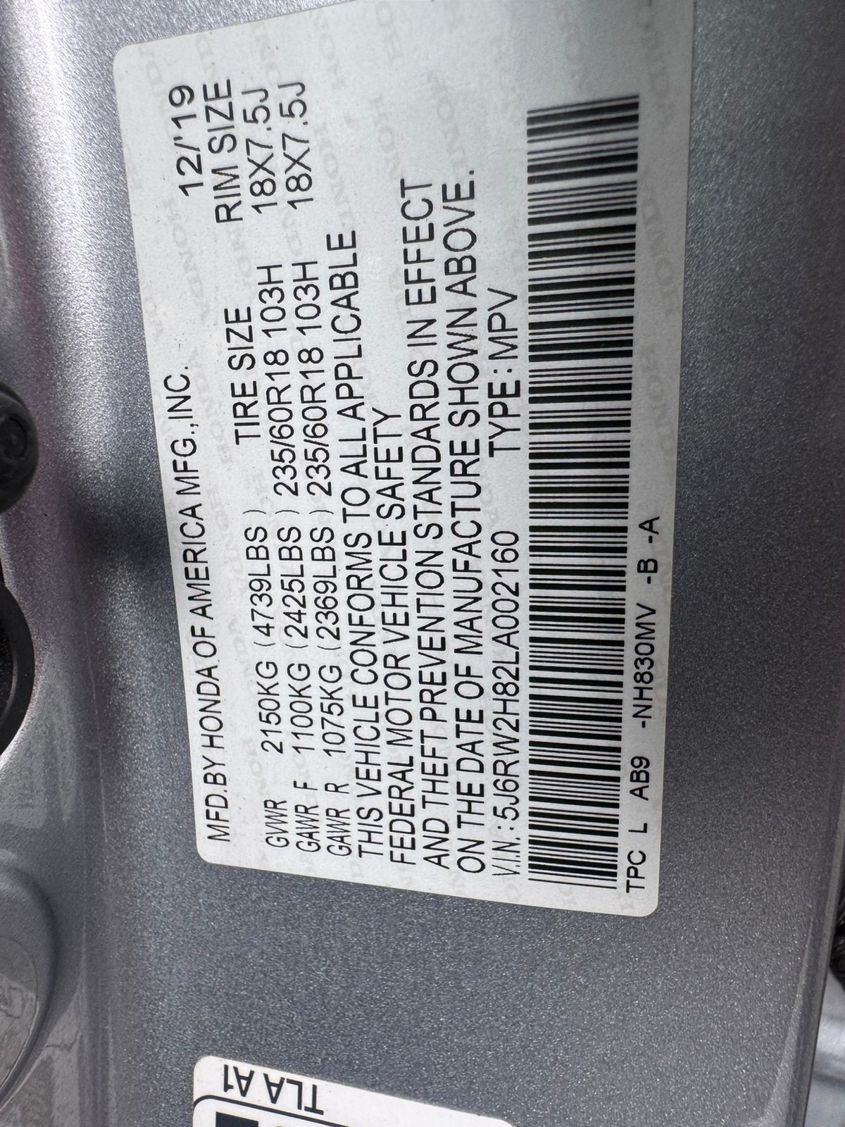 Honda CRV EX- L 2020 — foto 8